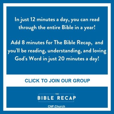 In just 12 Minutes a day, you can read through the entire Bible in a year! Add 8 minutes for The Bible Recap, and you'll be reading, understanding, and loving God's Word in just 20 Minutes a Day!